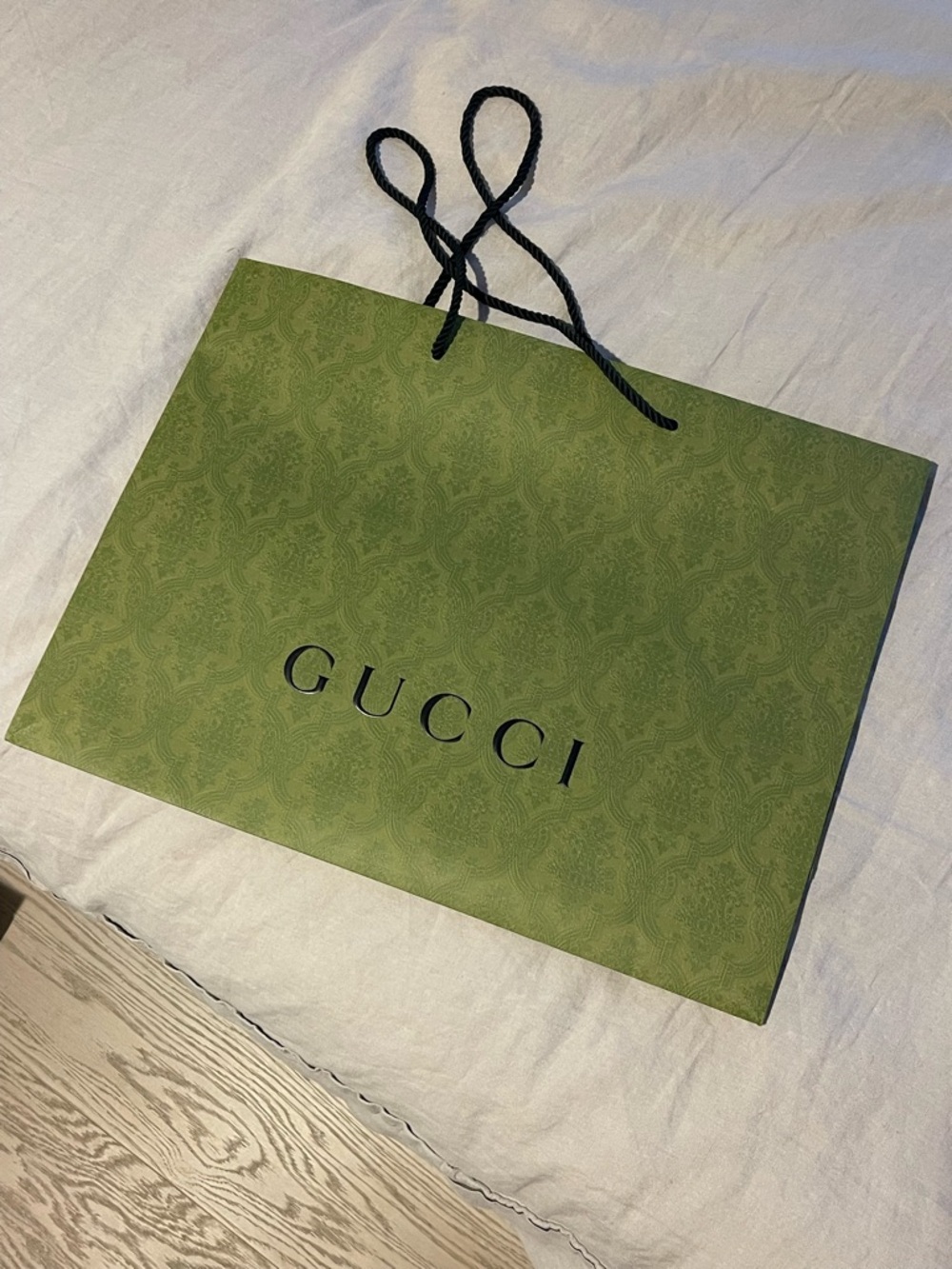 Gucci Shopping Bag with Black Rope Handles